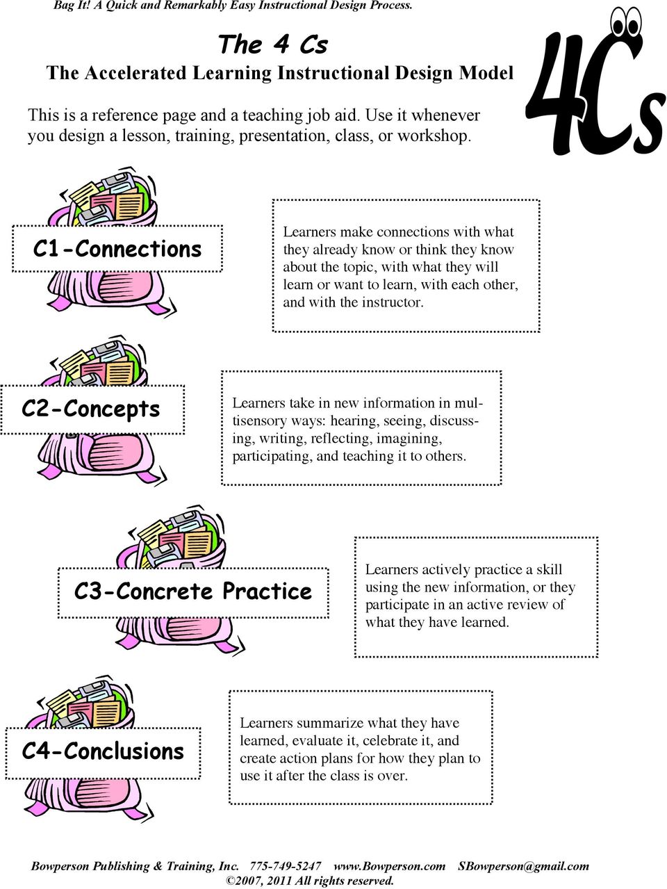 C1-Connections C2-Concepts Learners make connections with what they already know or think they know about the topic, with what they will learn or want to learn, with each other, and with the
