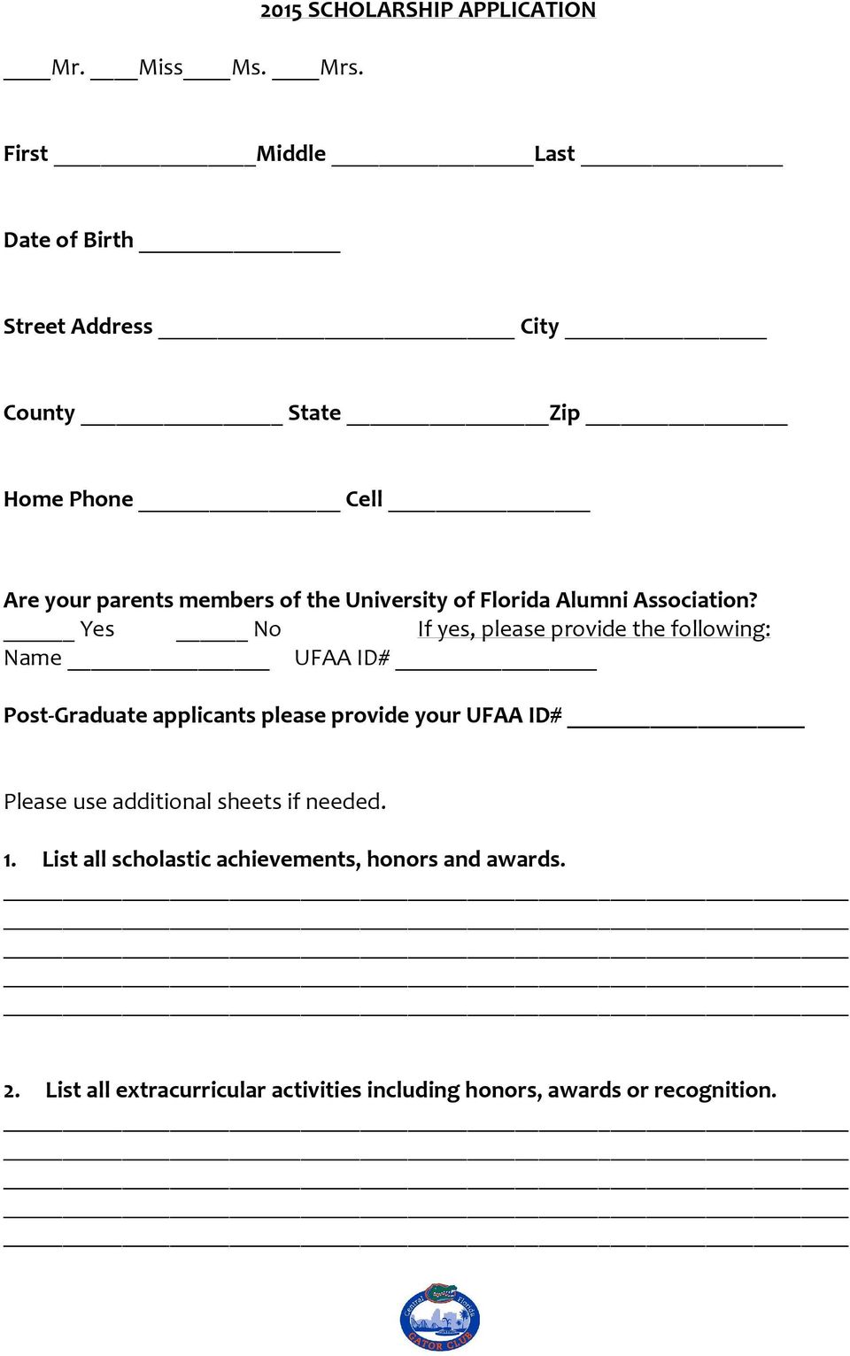 parents members of the University of Florida Alumni Association?