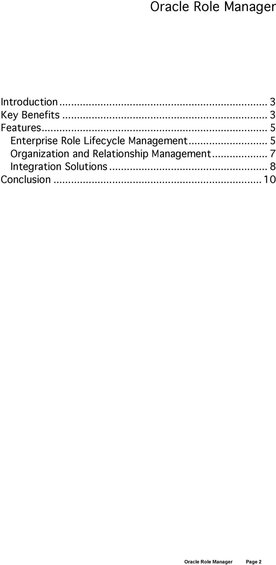 .. 5 Organization and Relationship Management.