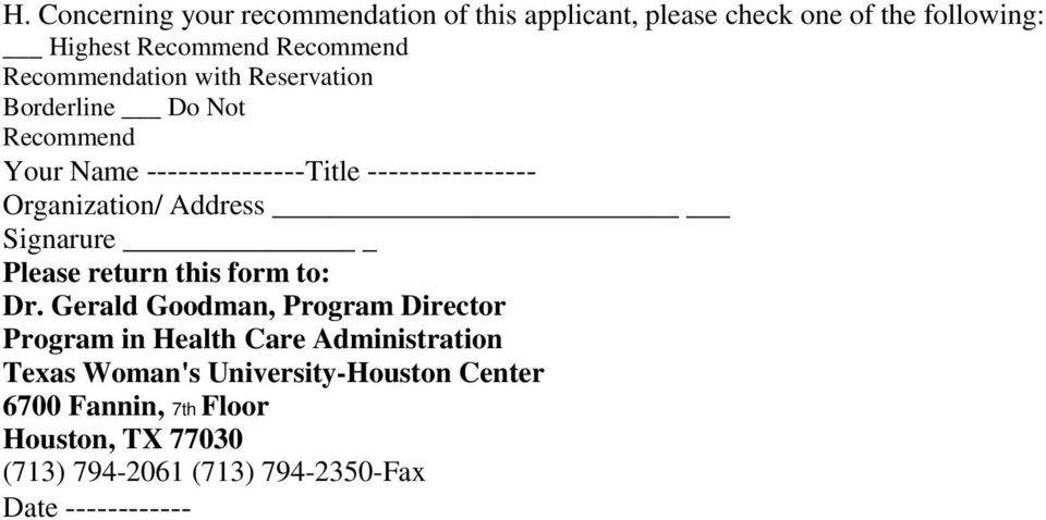 Address Signarure Please return this form to: Dr.