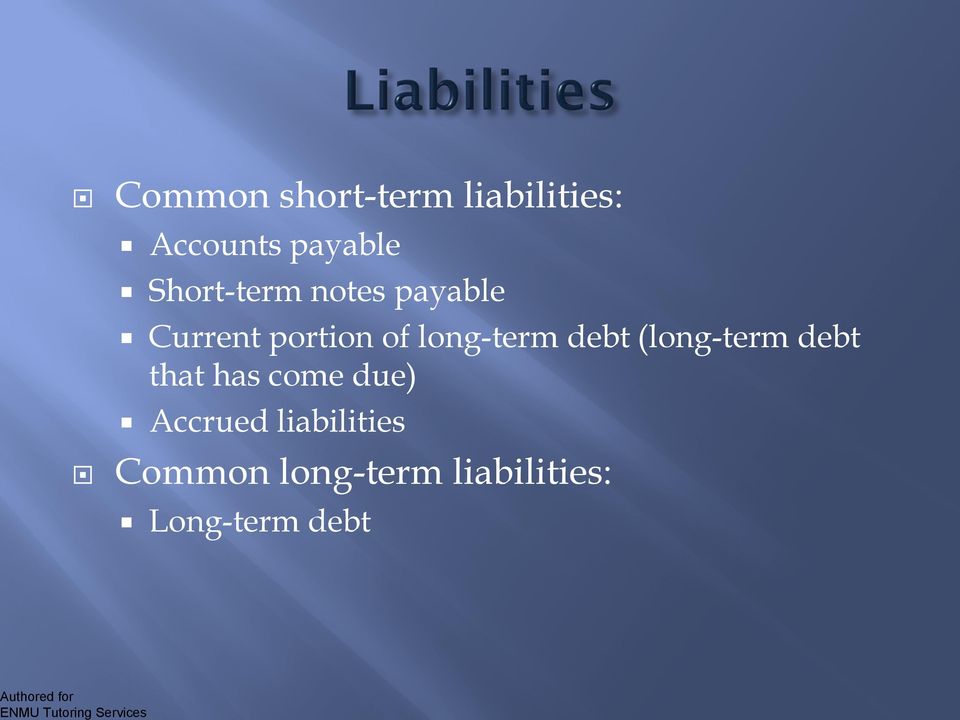 long-term debt (long-term debt that has come due)