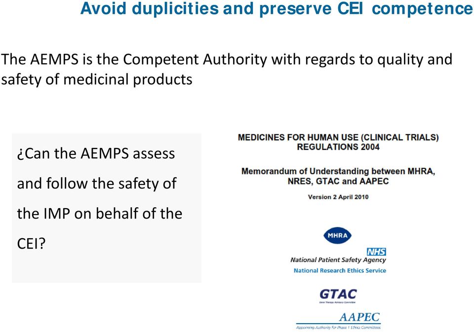 quality and safety ofmedicinal products Can the AEMPS