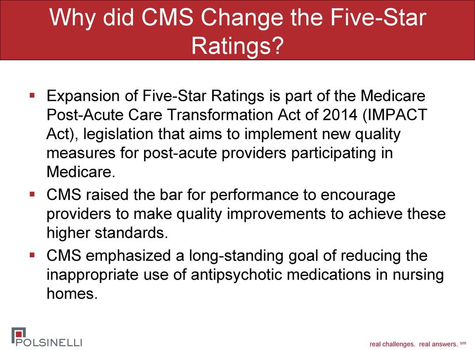 that aims to implement new quality measures for post-acute providers participating in Medicare.