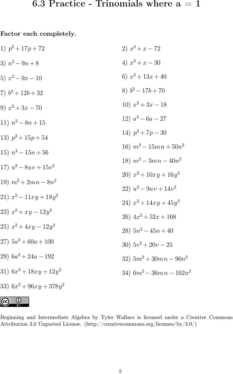 2222 2222 practice factoring ax22+bx+c answers With Regard To Factoring Trinomials A 1 Worksheet