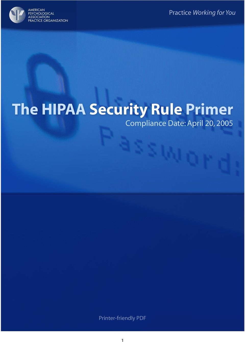 for You The HIPAA Security Rule Primer