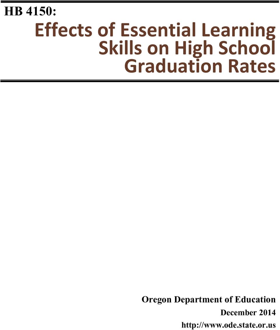 Graduation Rates Oregon Department of