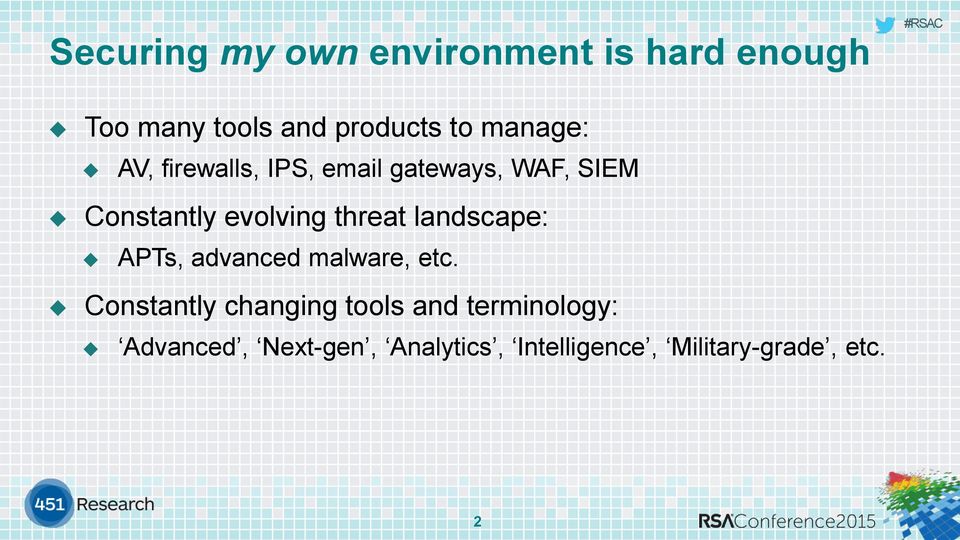 threat landscape: APTs, advanced malware, etc.