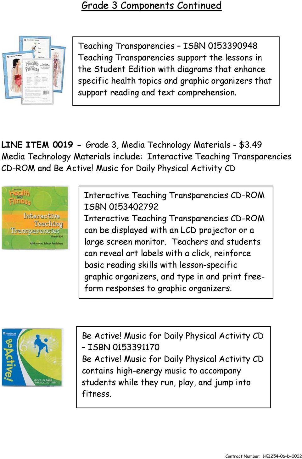 49 Media Technology Materials include: Interactive Teaching Transparencies CD-ROM and Be Active!