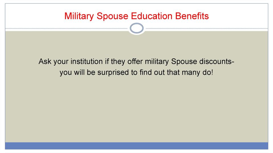 military Spouse discounts- you will