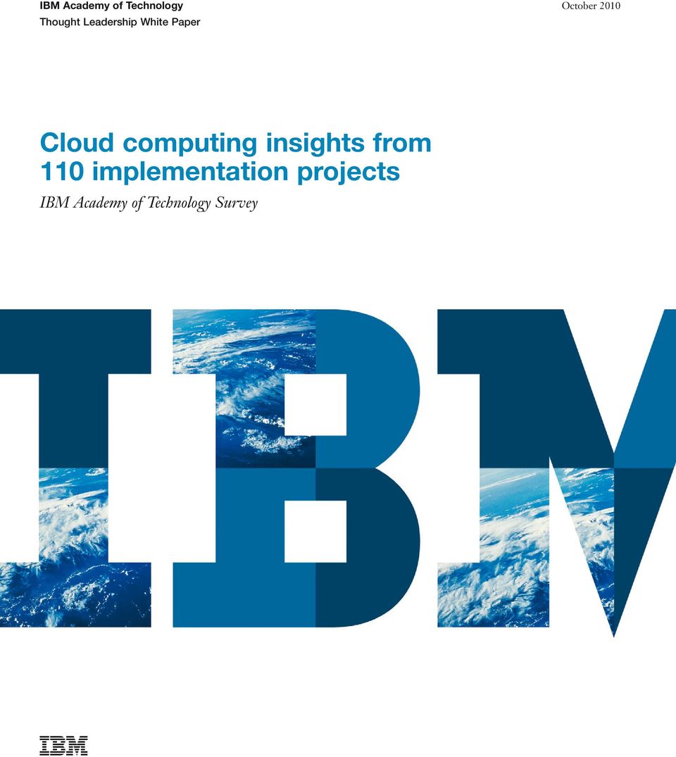 Cloud computing insights from 110