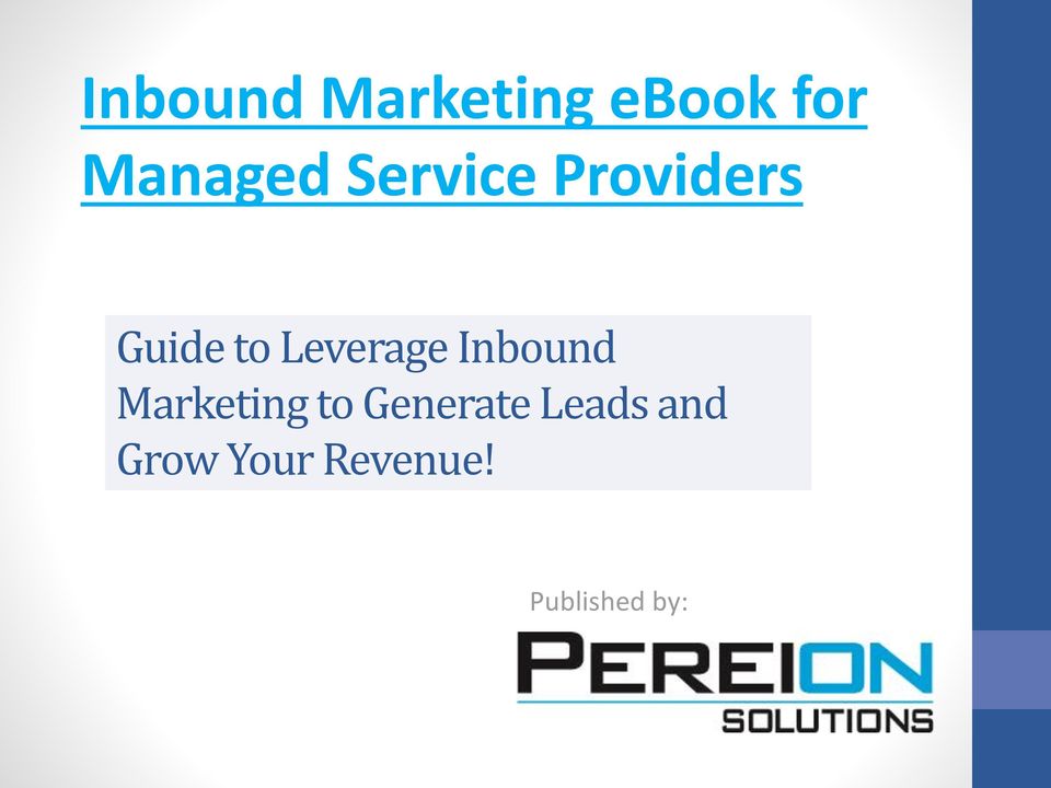 Inbound Marketing to Generate Leads