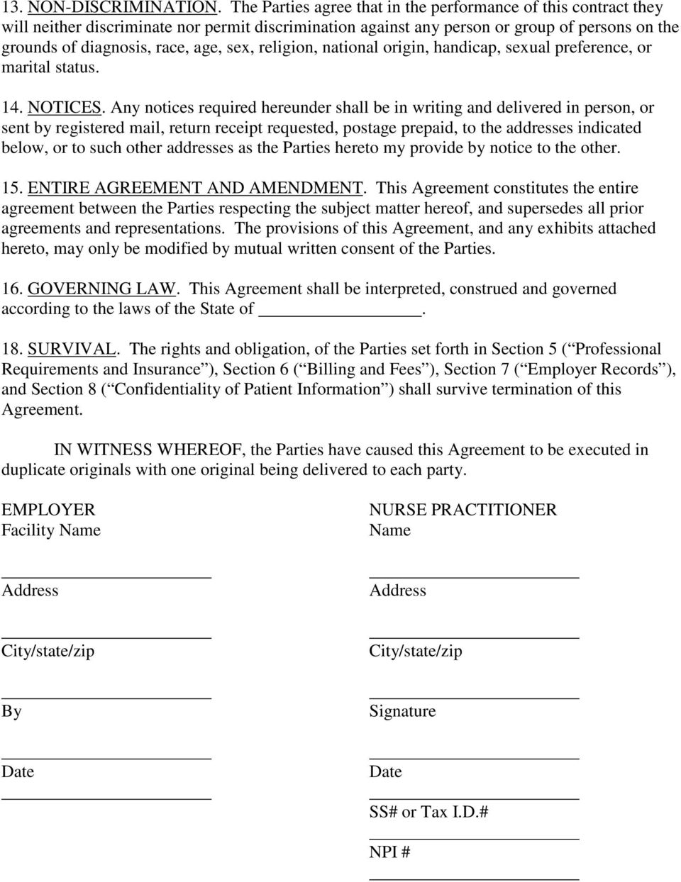 NURSE PRACTITIONER EMPLOYMENT CONTRACT TEMPLATE FOR PRIMARY CARE Throughout physician consulting agreement template