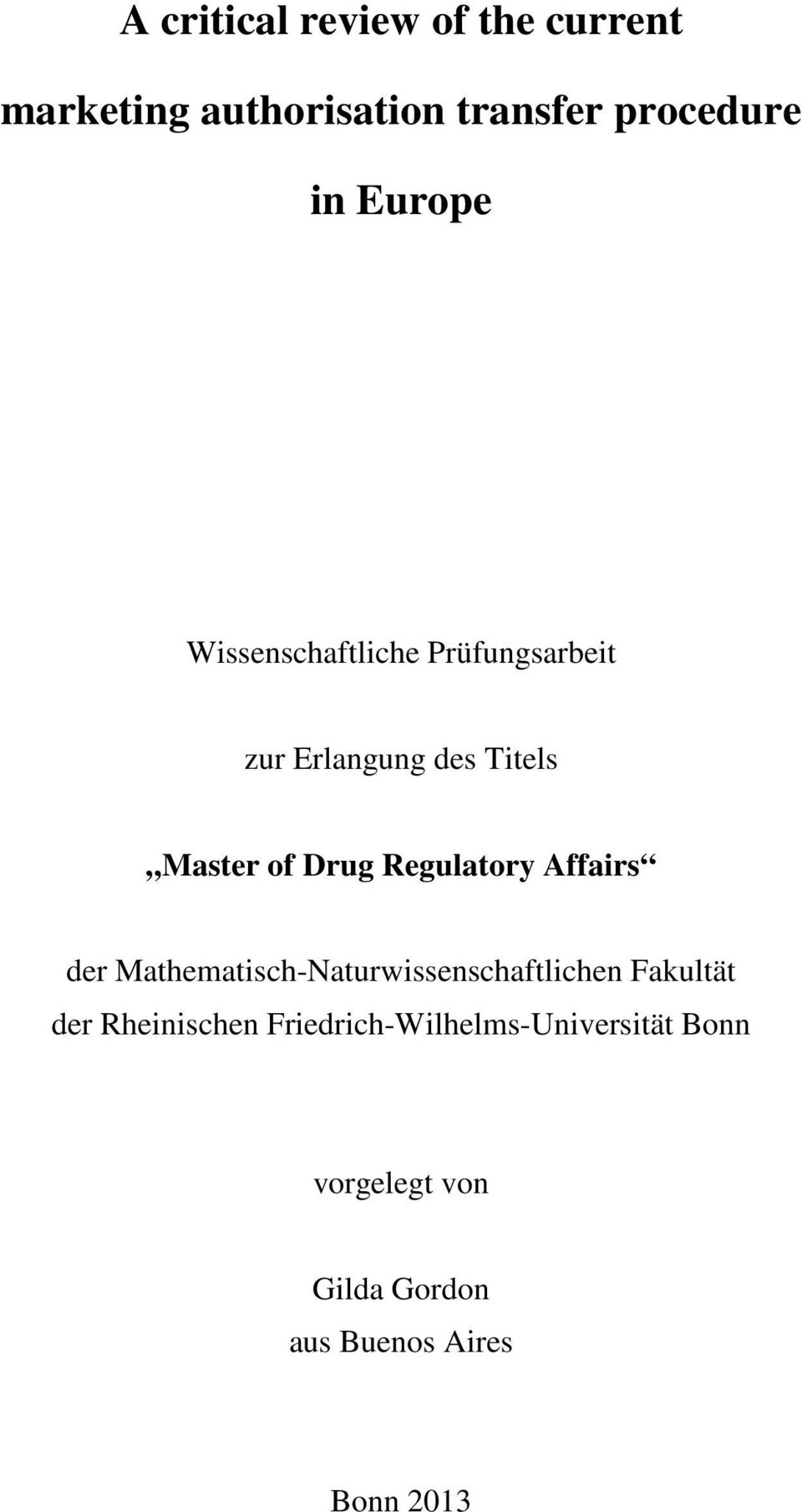 Regulatory Affairs der Mathematisch-Naturwissenschaftlichen Fakultät der