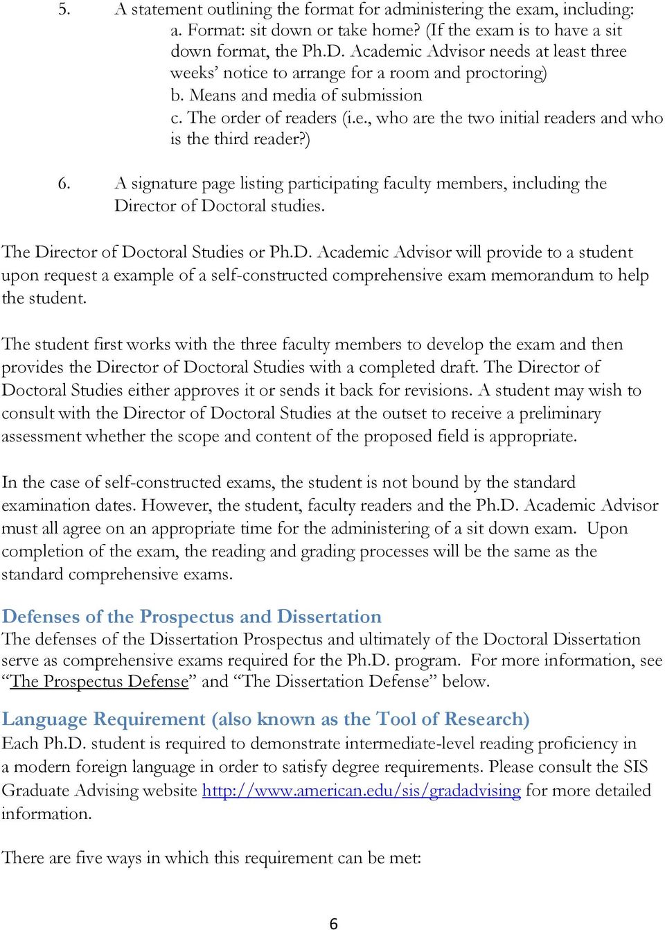 ) 6. A signature page listing participating faculty members, including the Di