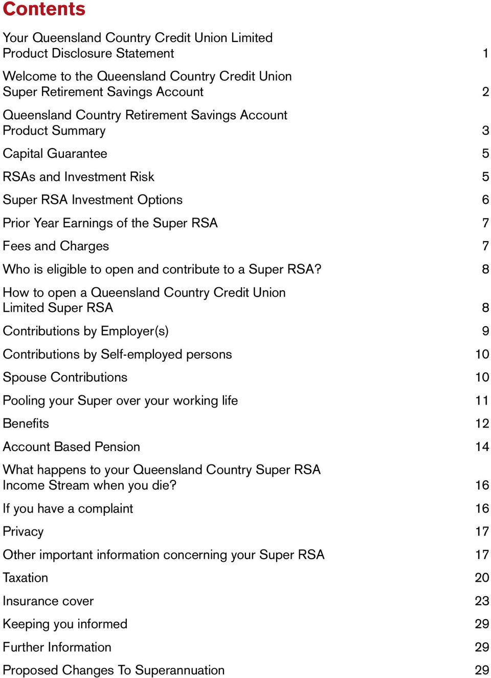 contribute to a Super RSA?