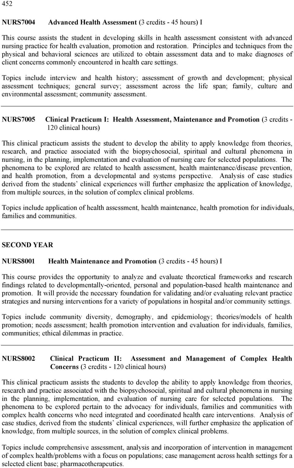 Principles and techniques from the physical and behavioral sciences are utilized to obtain assessment data and to make diagnoses of client concerns commonly encountered in health care settings.