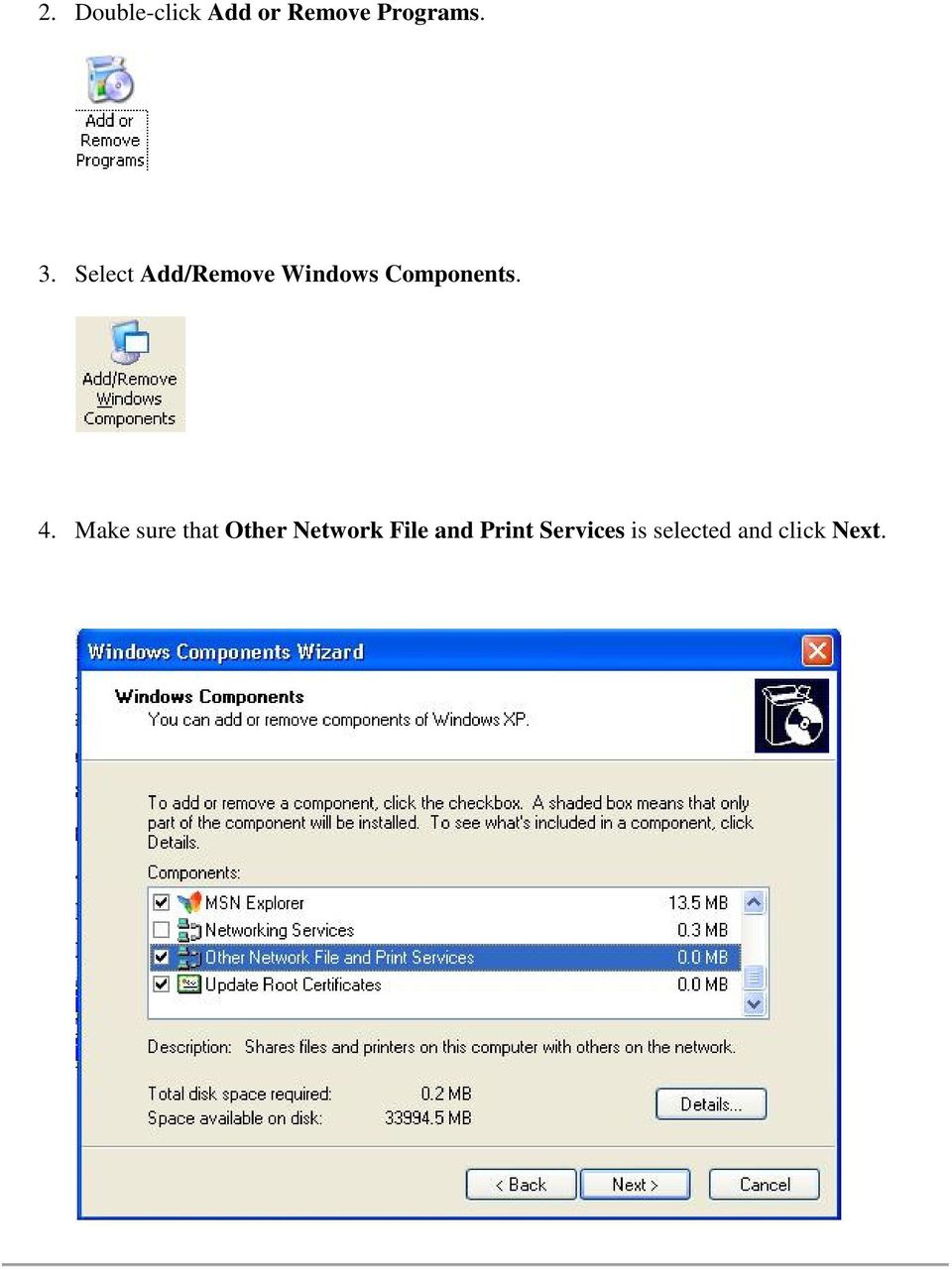 4. Make sure that Other Network File and