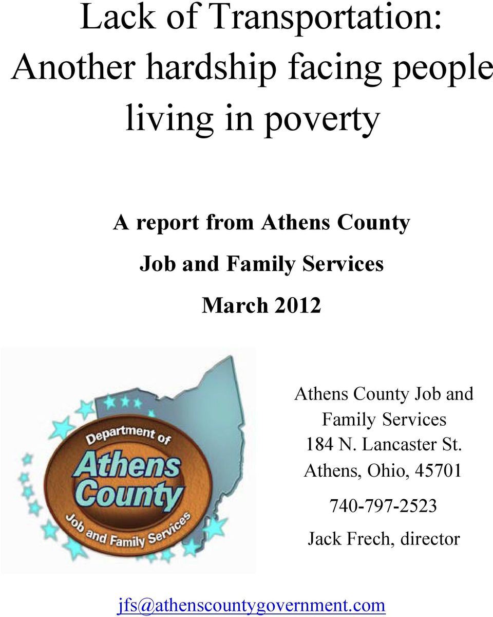 2012 Athens County Job and Family Services 184 N. Lancaster St.