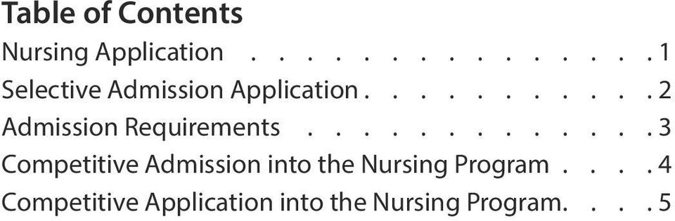 Competitive Admission into the Nursing Program 4