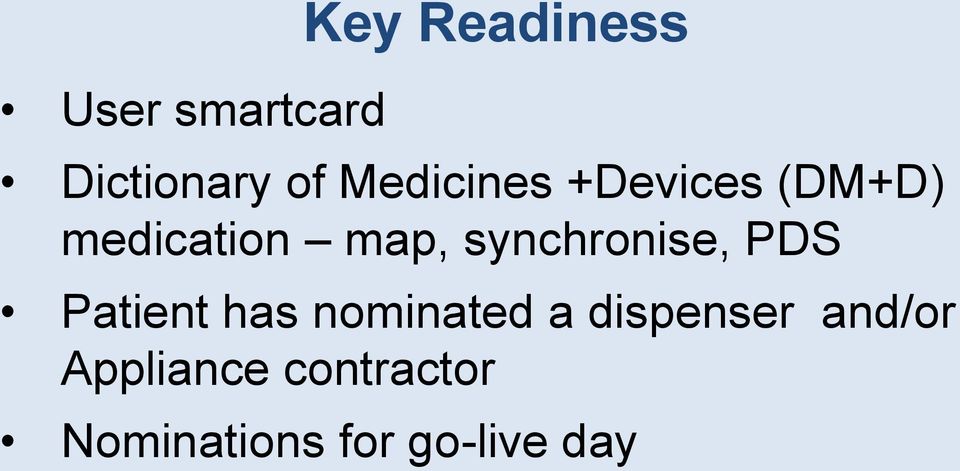 synchronise, PDS Patient has nominated a