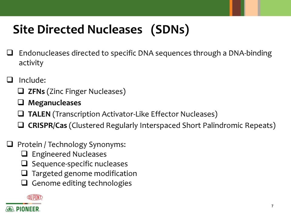 Nucleases) CRISPR/Cas (Clustered Regularly Interspaced Short Palindromic Repeats) Protein / Technology