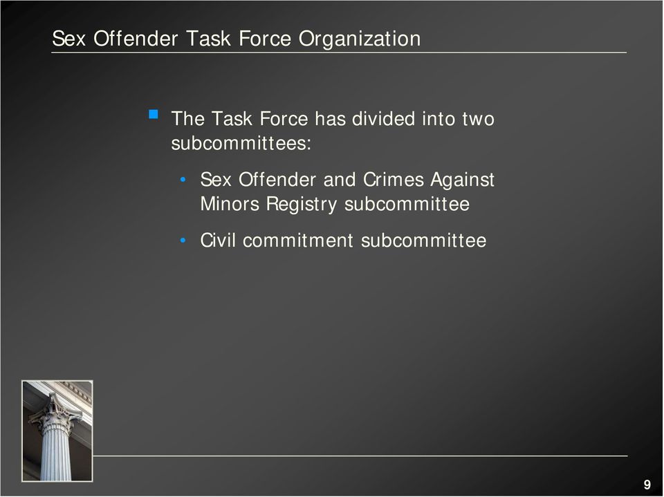 subcommittees: Sex Offender and Crimes