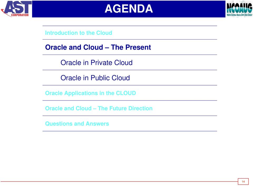 Public Cloud Oracle Applications in the CLOUD