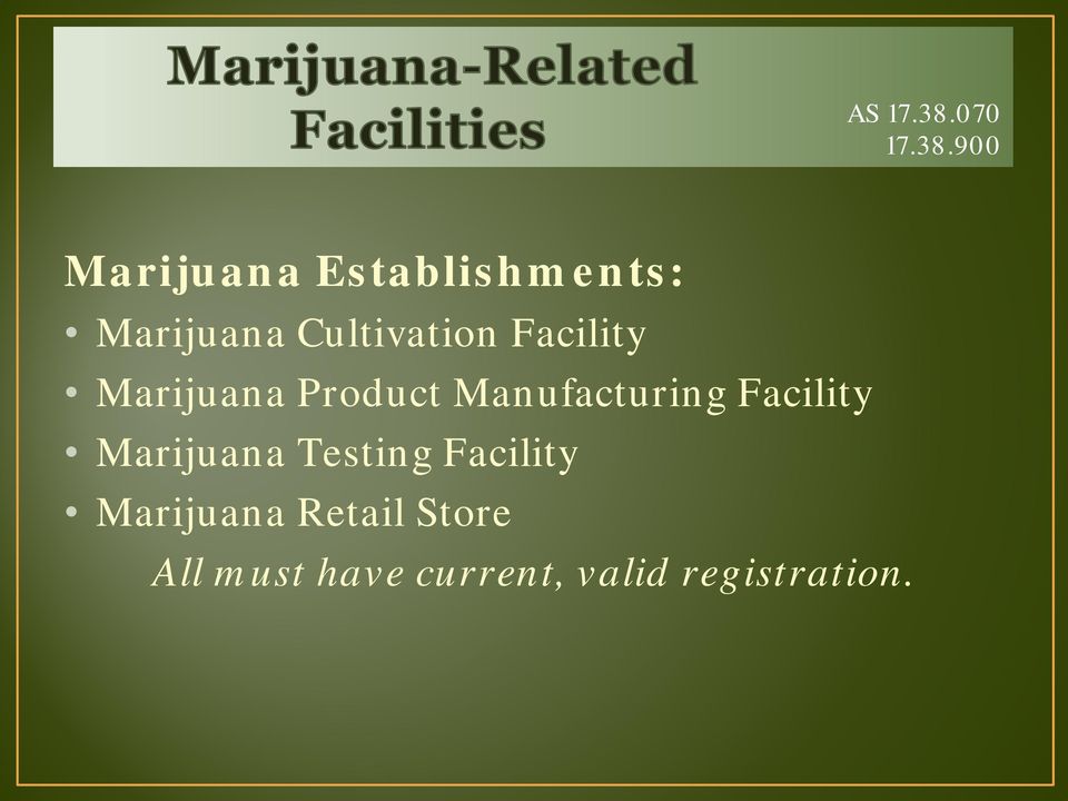 900 Marijuana Establishments: Marijuana Cultivation