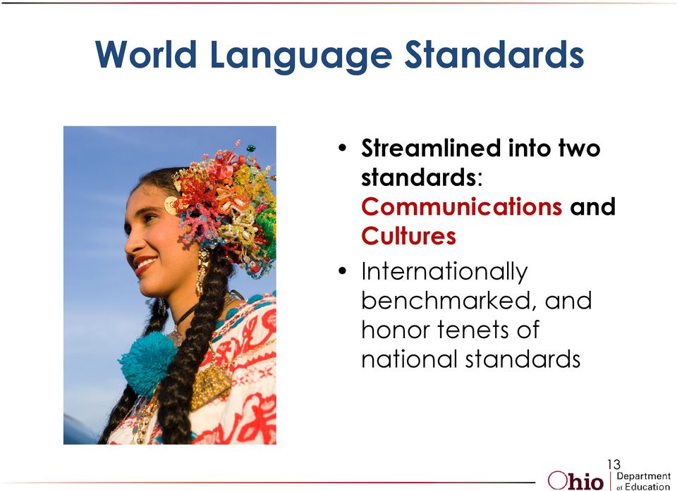 Cultures Internationally benchmarked,