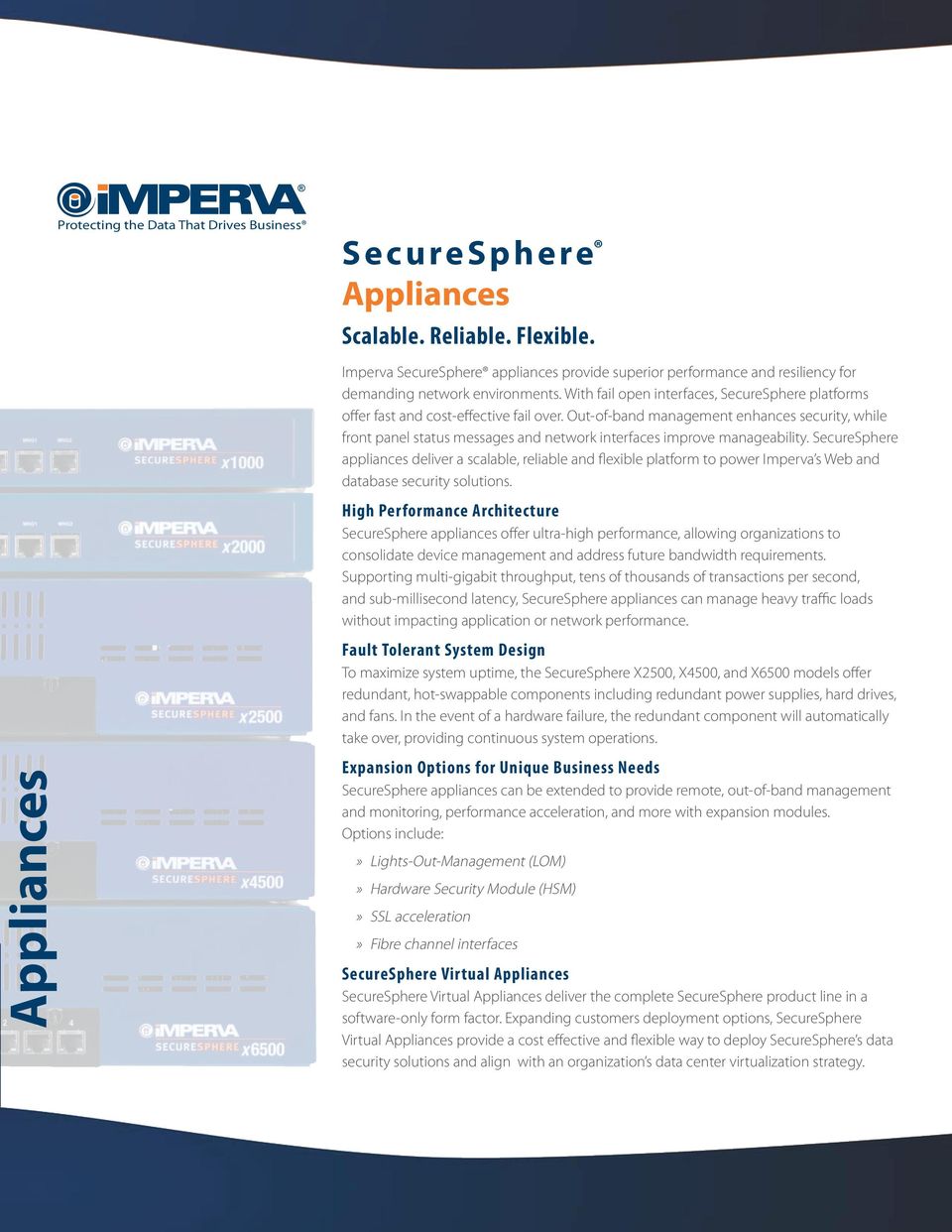With fail open interfaces, SecureSphere platforms offer fast and cost-effective fail over.