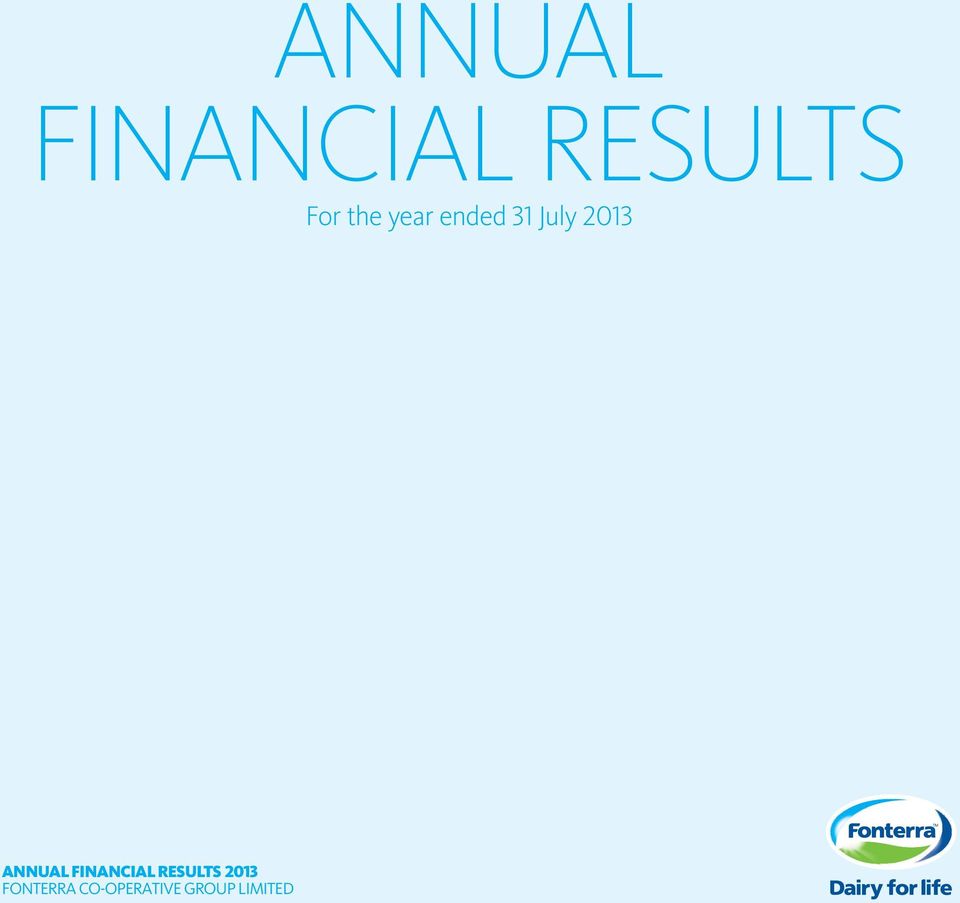 ANNUAL FINANCIAL RESULTS 2013