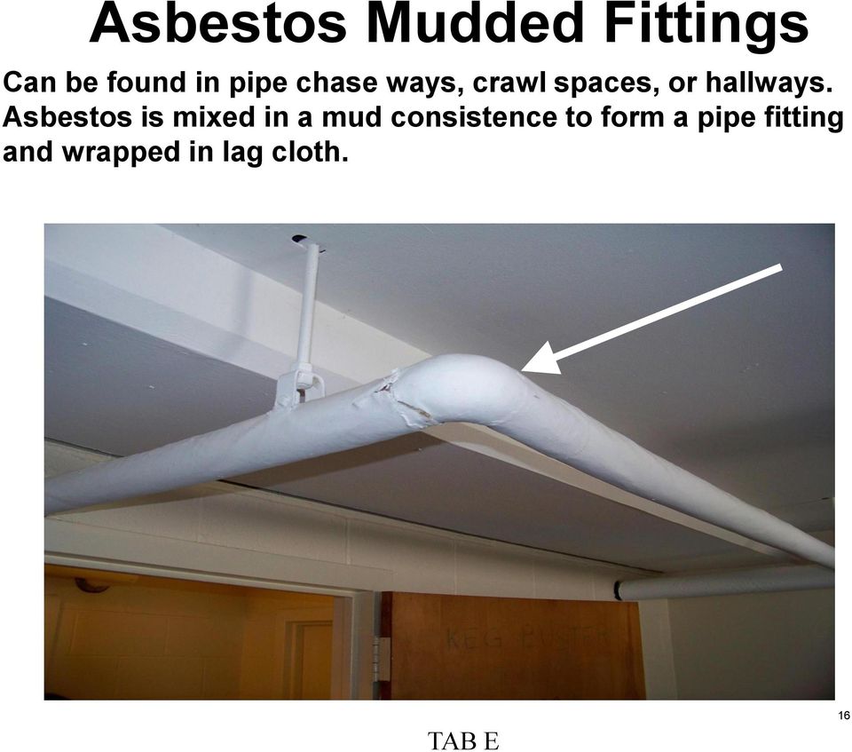Asbestos is mixed in a mud consistence to