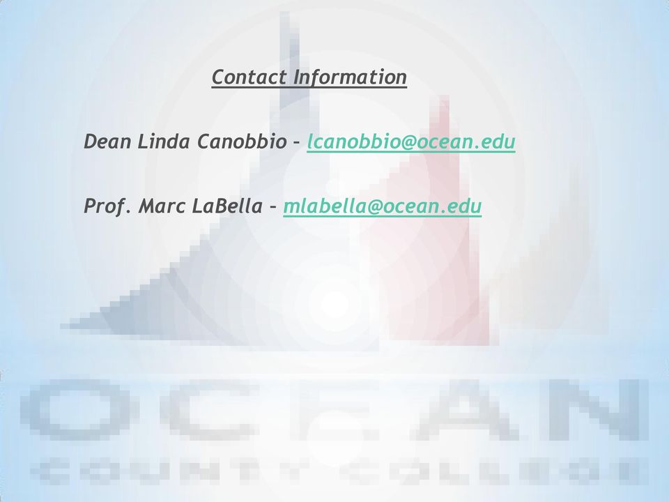 lcanobbio@ocean.edu Prof.