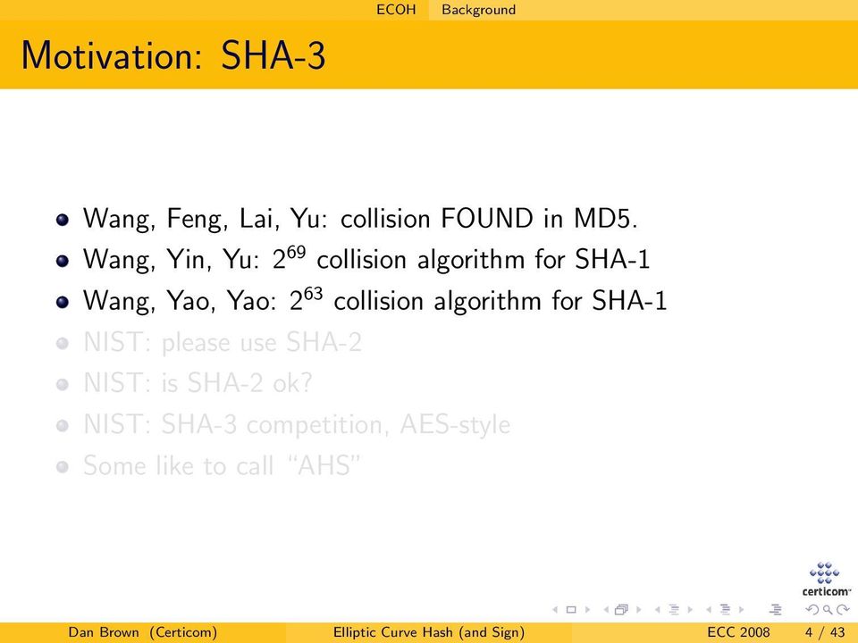 algorithm for SHA-1 NIST: please use SHA-2 NIST: is SHA-2 ok?