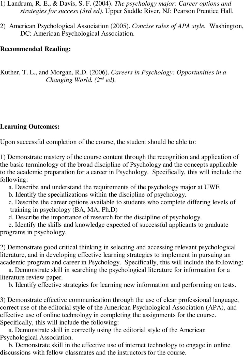 Careers in Psychology: Opportunities in a Changing World. (2 nd ed).