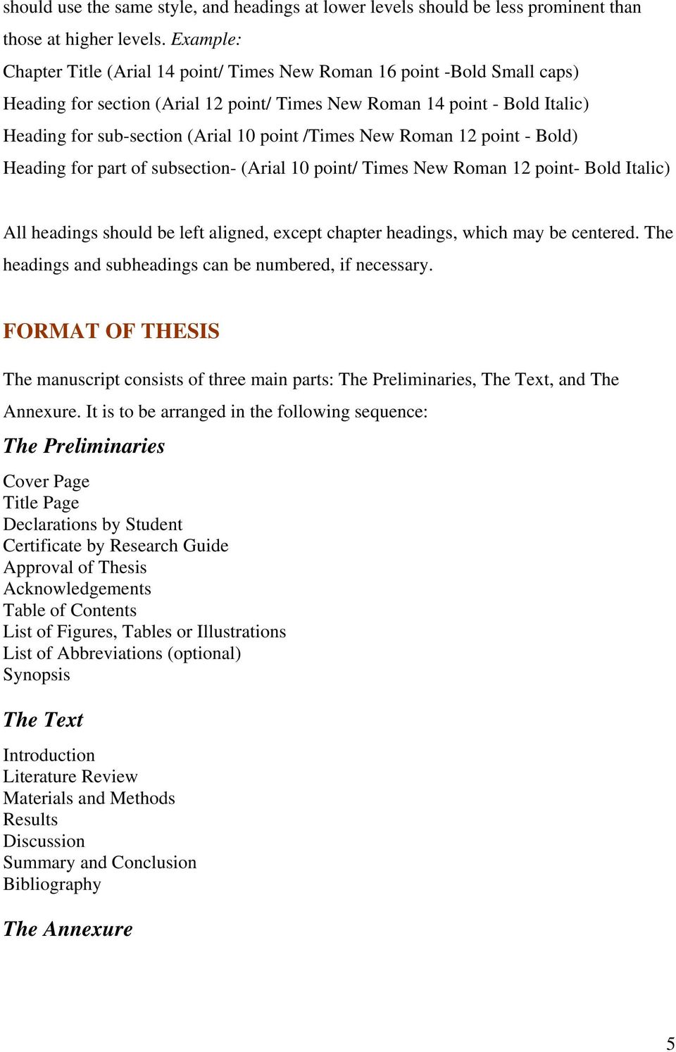 GUIDELINES FOR PREPARATION AND SUBMISSION OF PhD THESIS - PDF Free