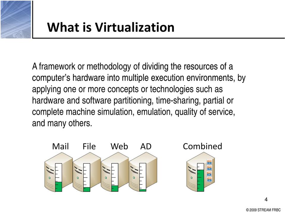 technologies such as hardware and software partitioning, time-sharing, partial or complete