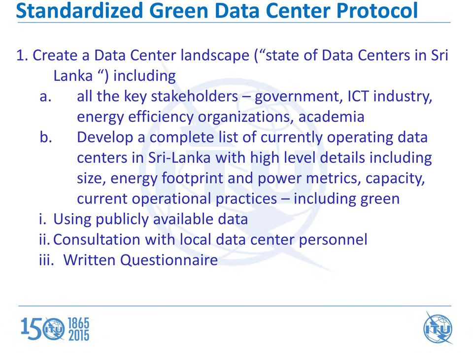 Develop a complete list of currently operating data centers in Sri Lanka with high level details including size, energy footprint and