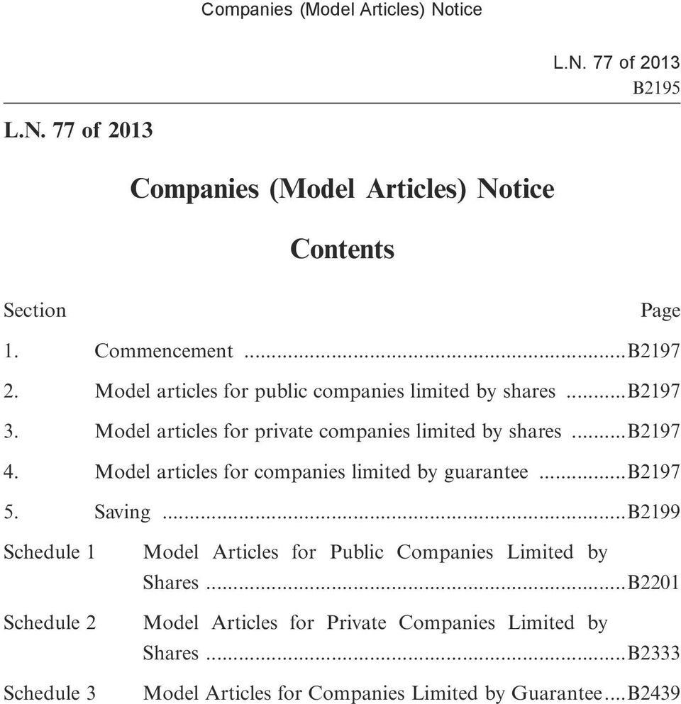 Model articles for companies limited by guarantee...b2197 5. Saving.
