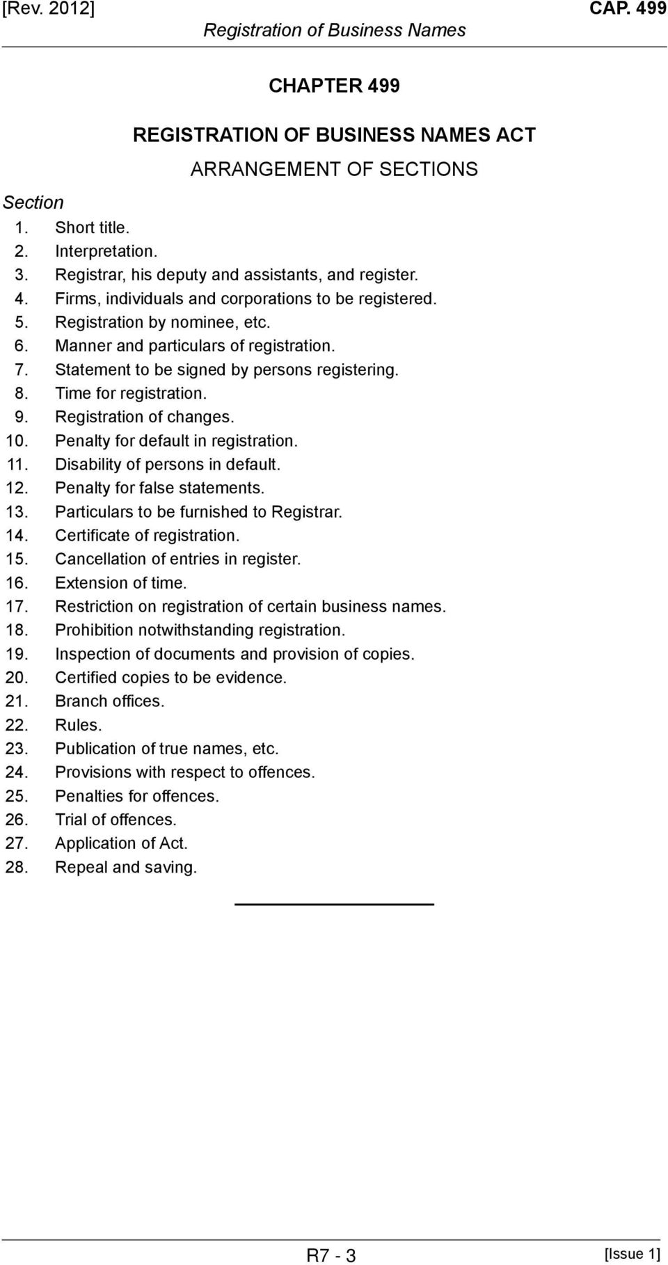 Penalty for default in registration. 11. Disability of persons in default. 12. Penalty for false statements. 13. Particulars to be furnished to Registrar. 14. Certificate of registration. 15.