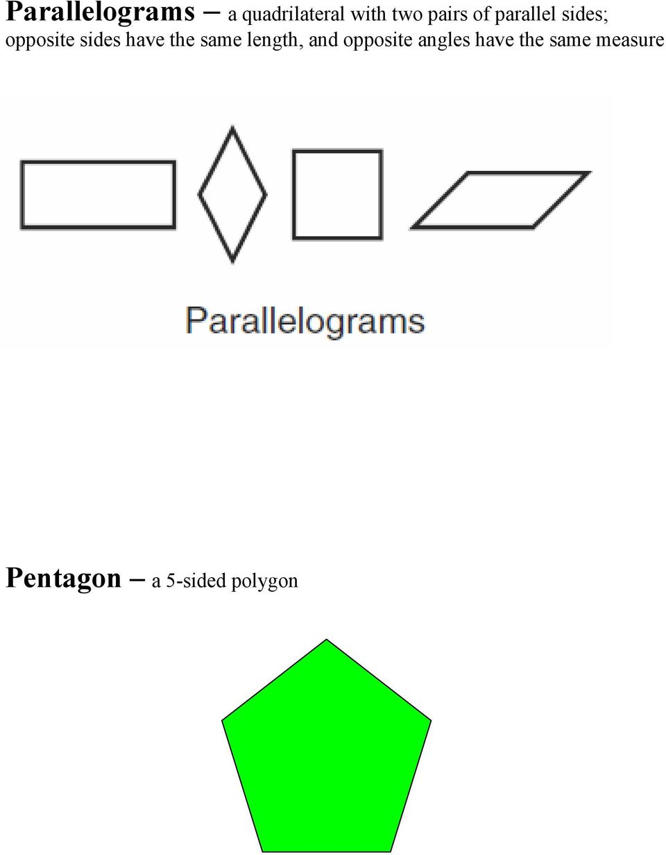 have the same length, and opposite angles