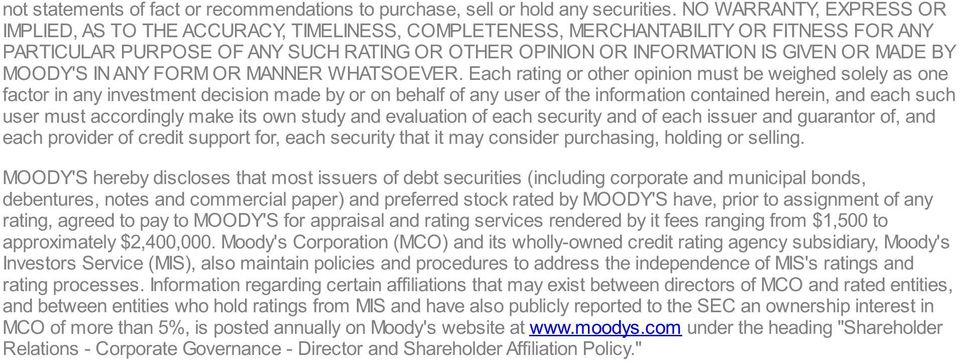 MADE BY MOODY'S IN ANY FORM OR MANNER WHATSOEVER.
