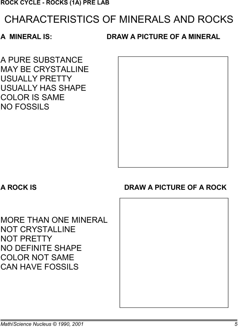 COLOR IS SAME NO FOSSILS A ROCK IS DRAW A PICTURE OF A ROCK MORE THAN ONE MINERAL NOT
