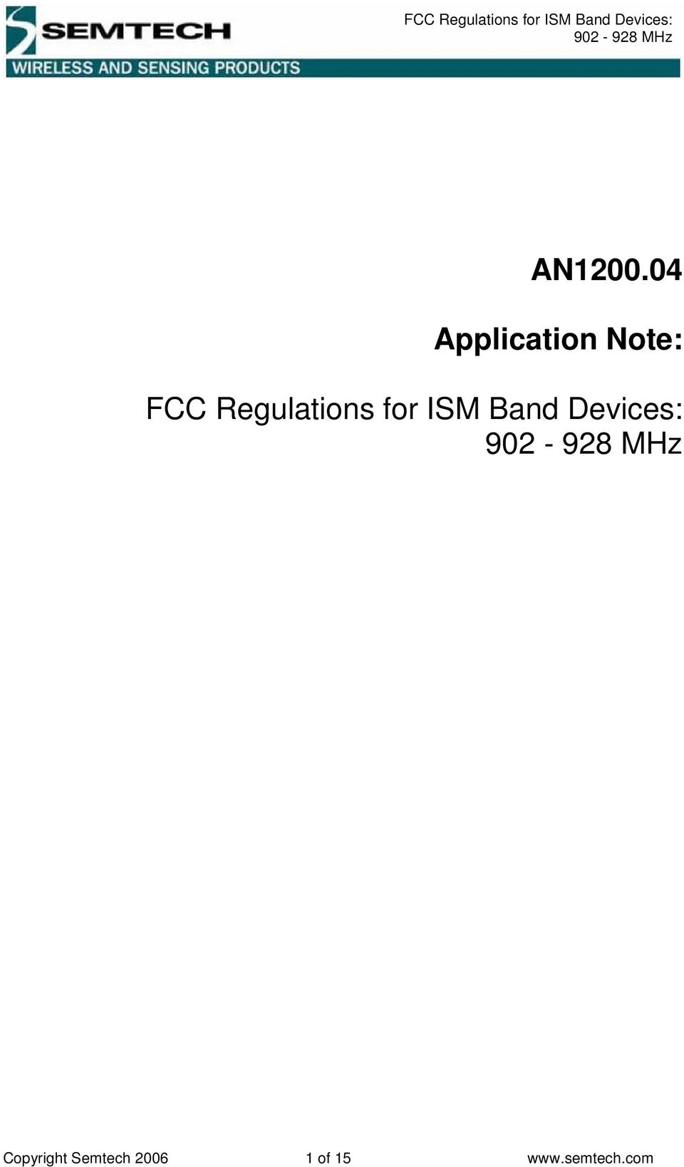 Regulations for ISM Band