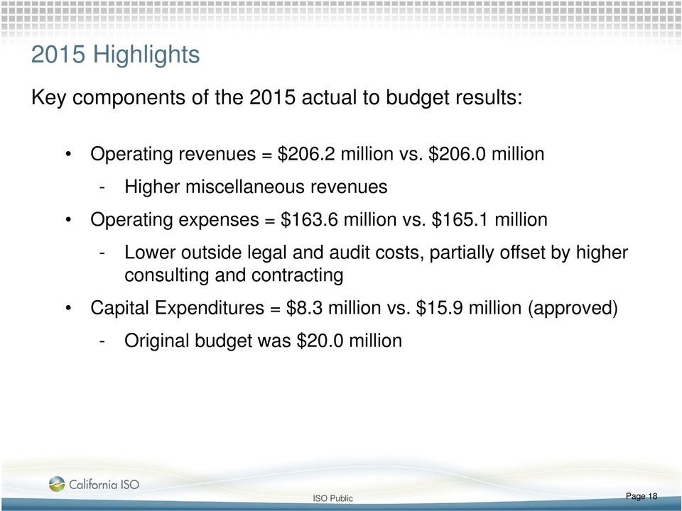 $165.1 million - Lower outside legal and audit costs, partially offset by higher consulting and