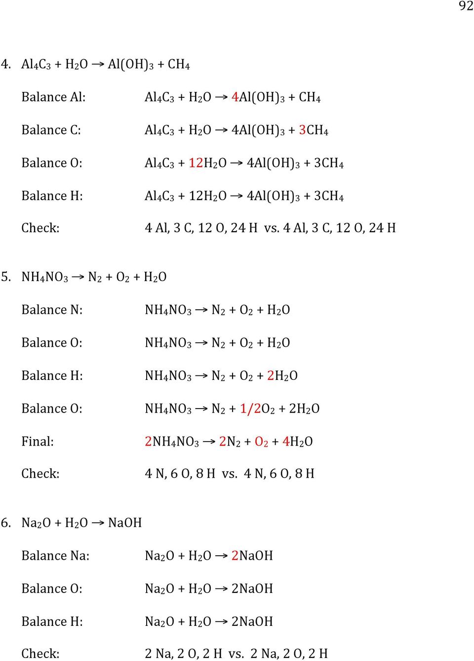 NH4NO3 N2 + O2 + H2O Balance N: Balance H: Final: NH4NO3 N2 + O2 + H2O NH4NO3 N2 + O2 + H2O NH4NO3 N2 + O2 + 2H2O NH4NO3 N2 + 1/2O2 + 2H2O