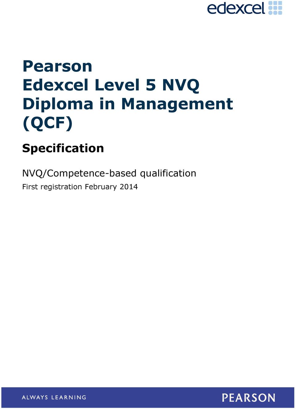 Specification NVQ/Competence-based