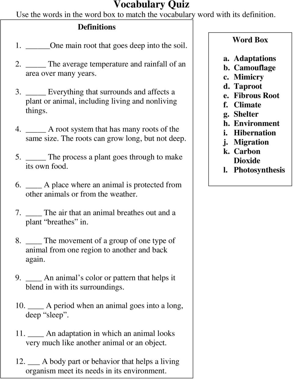 Plant and Animal Adaptations [4th grade] - PDF Free Download