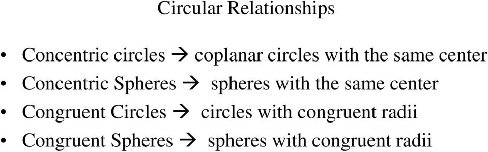 with the same center Congruent Circles circles with