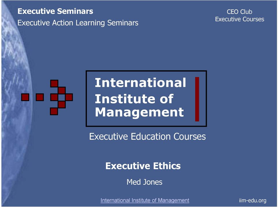 Institute of Management Executive Education Courses